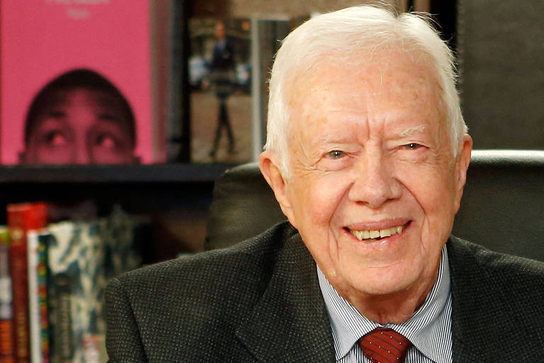 Jimmy Carter， durante divulgação de um de seus livros， em março de 2014



