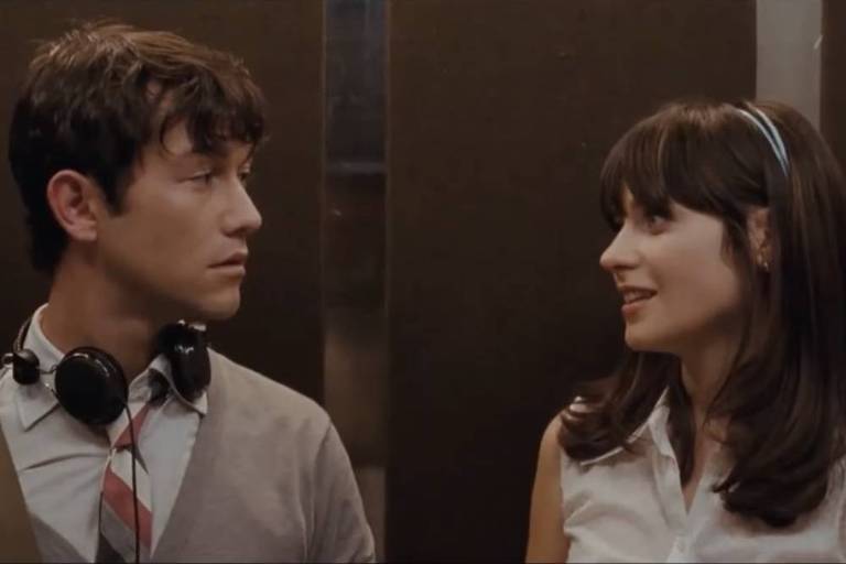 Joseph Gordon-Levitt e Zooey Deschanel em cena de '(500) Dias com Ela'