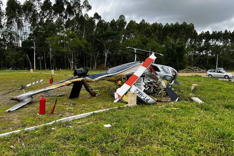 helicóptero caído