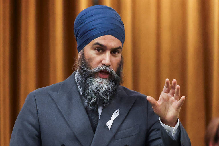 Jagmeet Singh, líder do Novo Partido Democrático (NDP), bloco informalmente aliado ao atual governo