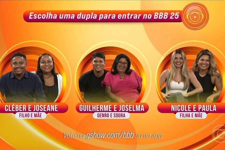 Três duplas disputam uma vaga no BBB 25