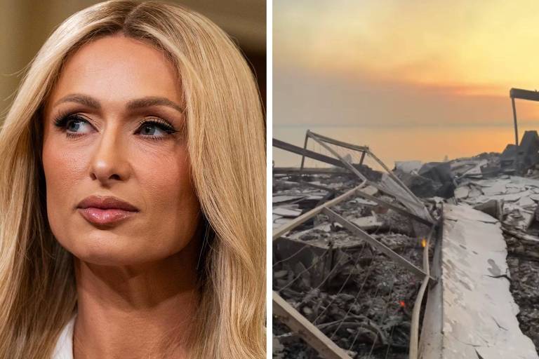 Paris Hilton mostra destroços de sua casa