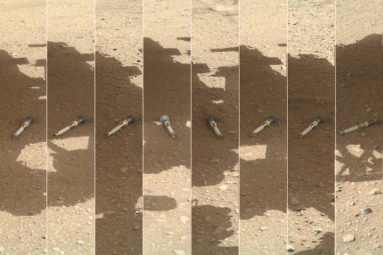 Imagens das amostras colhidas em Marte pelo rover Perseverance para futuro envio à Terra