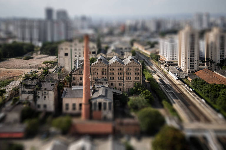 Vista aérea do edifício da Companhia Antarctica Paulista na Mooca