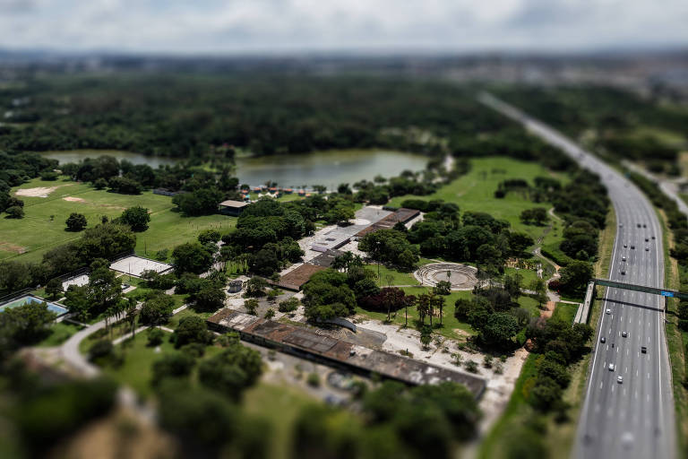 Vista aérea do Parque Ecológico do Tietê