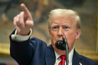 US President Trump delivers remarks in the Roosevelt Room at the White House