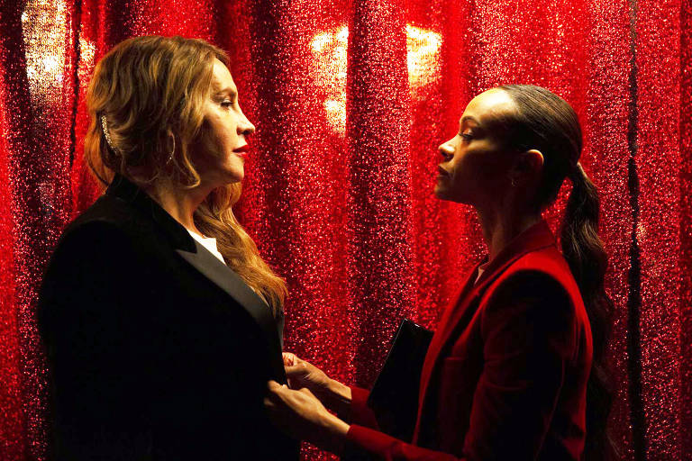 Cena de 'Emilia Pérez', com Karla Sofía Gascón e Zoe Saldaña