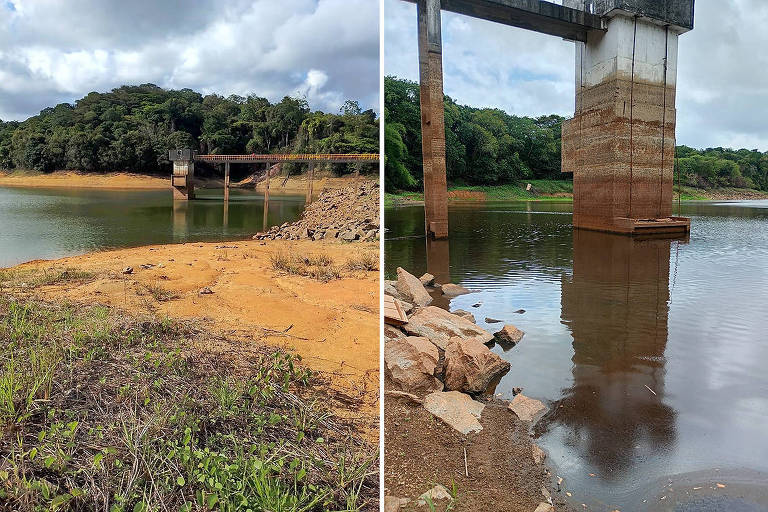 Imagem mostra que as barragens estão com pouco volume de água