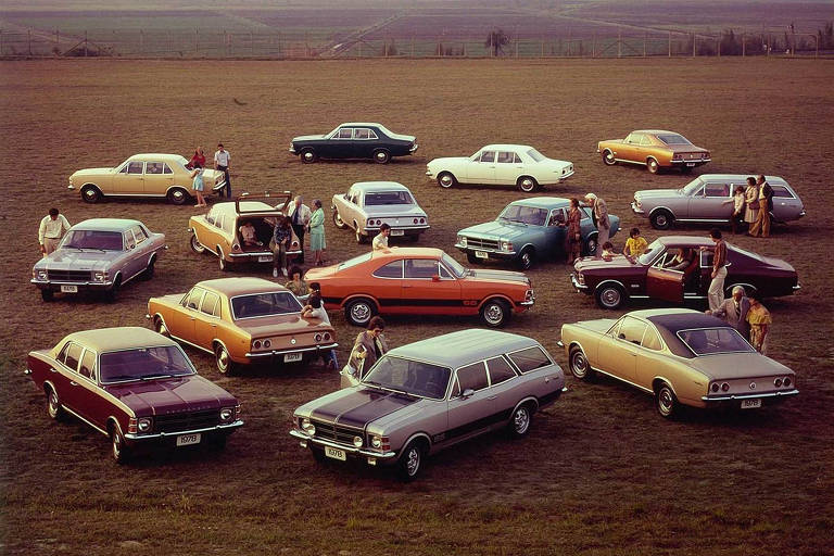 Na linha 1978 do Chevrolet Opala 1978, havia opções como ?amarelo ouro?, laranja boreal? e azul tapajós