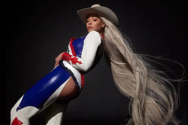 A cantora Beyoncé em ensaio do álbum 039;Cowboy Carter039;， o oitavo de sua carreira