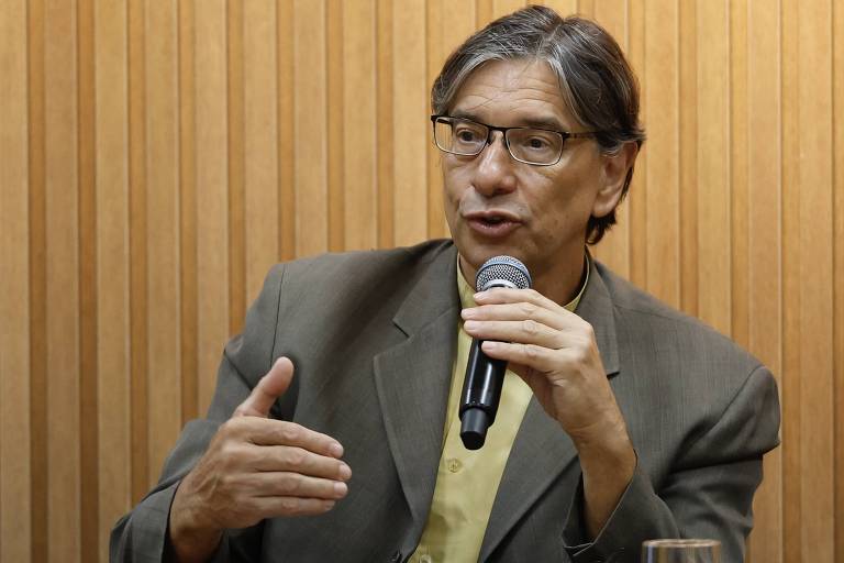  O presidente do IBGE， Marcio Pochmann， fala durante evento em Brasília nesta quarta (29)
