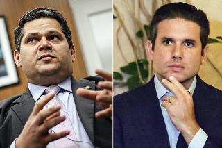 Davi Alcolumbre e  Hugo Motta