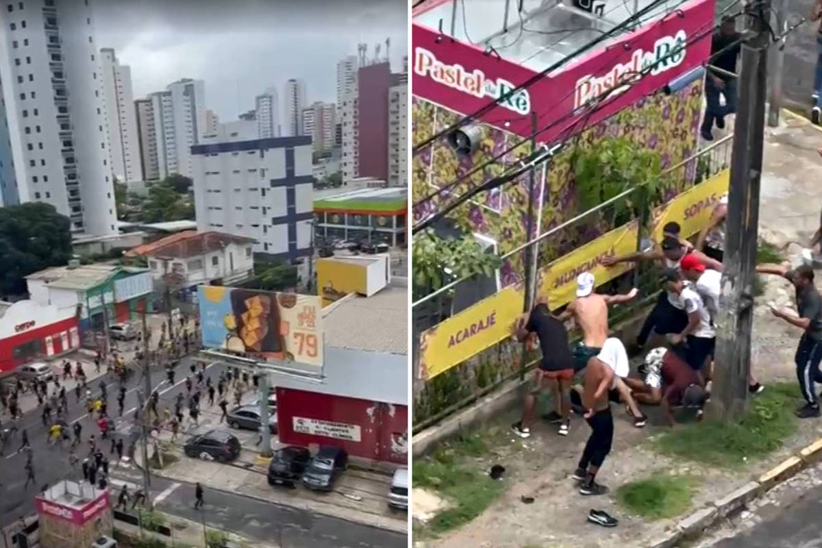 Torcedores brigam nas ruas de Recife antes de clássico entre Sport e Santa Cruz