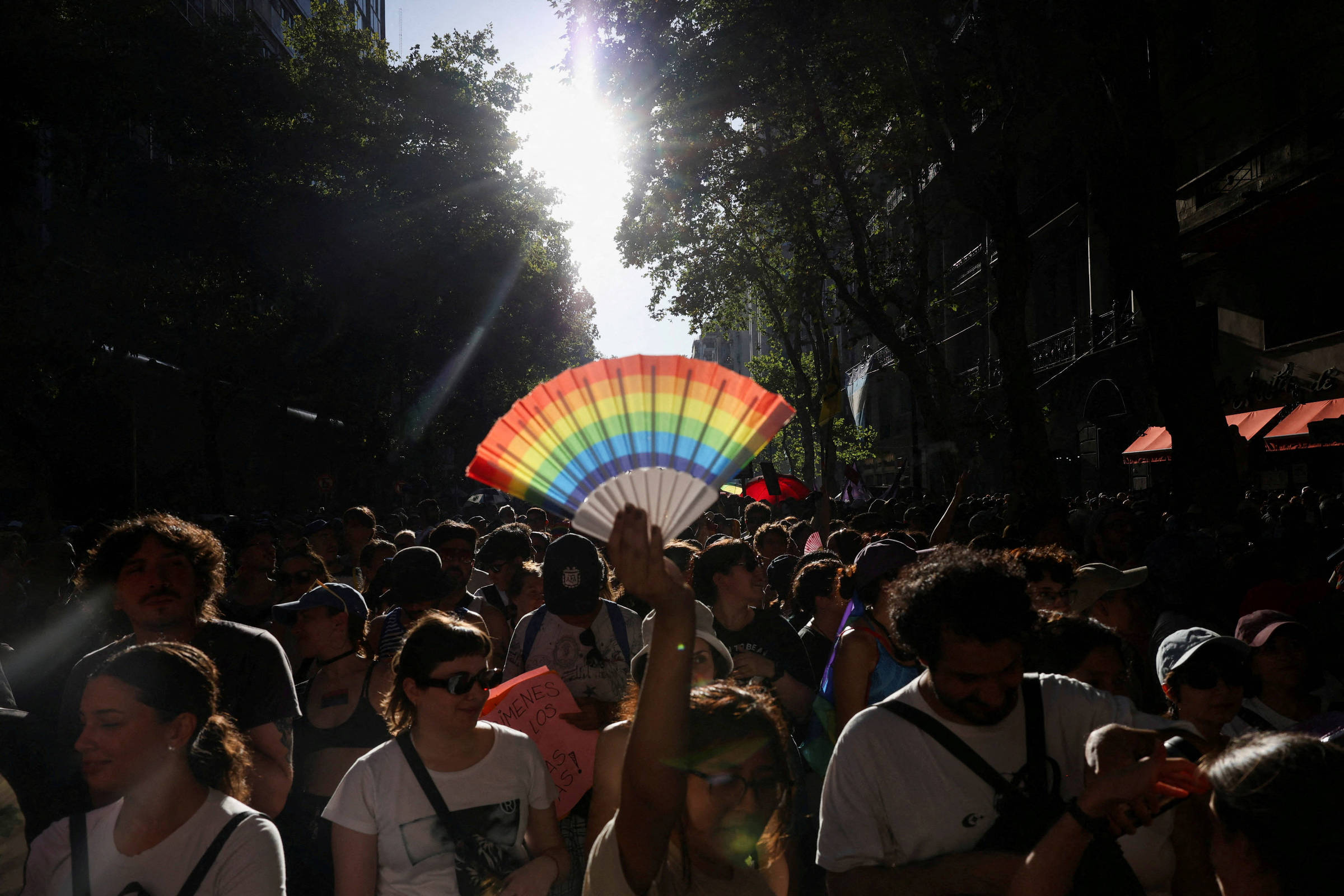 Milhares de argentinos vão às ruas contestar discurso de Milei contra diversidade