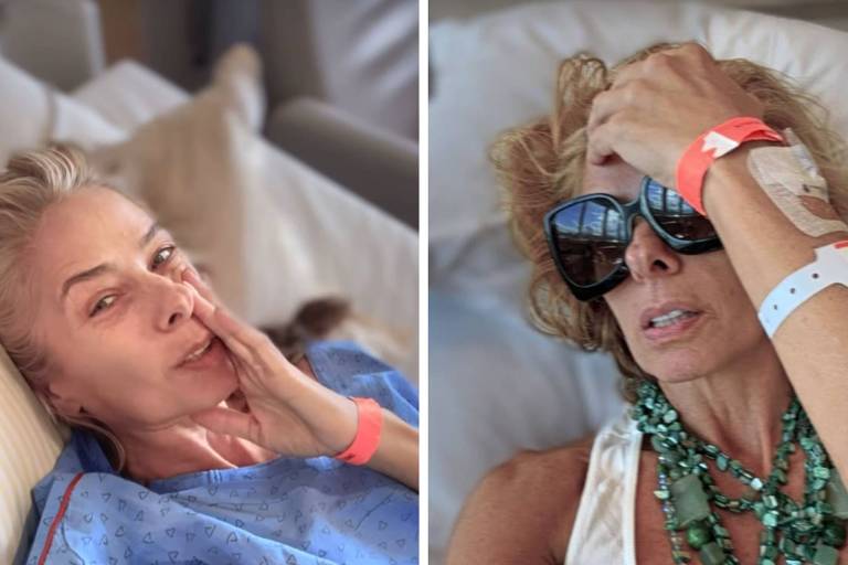 Em foto montagem, mulher aparece na maca de um hospital