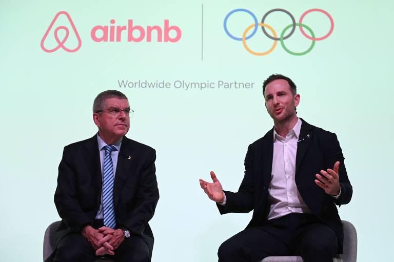 À direita, o fundador do Airbnb, Joe Gebbia, que disse ter voltado em Donald Trump em 2024, após anos de doações em candidatos democratas