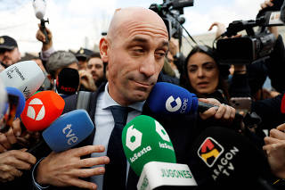 Former Spanish soccer chief Rubiales faces examination during trial for kissing footballer Jenni Hermoso