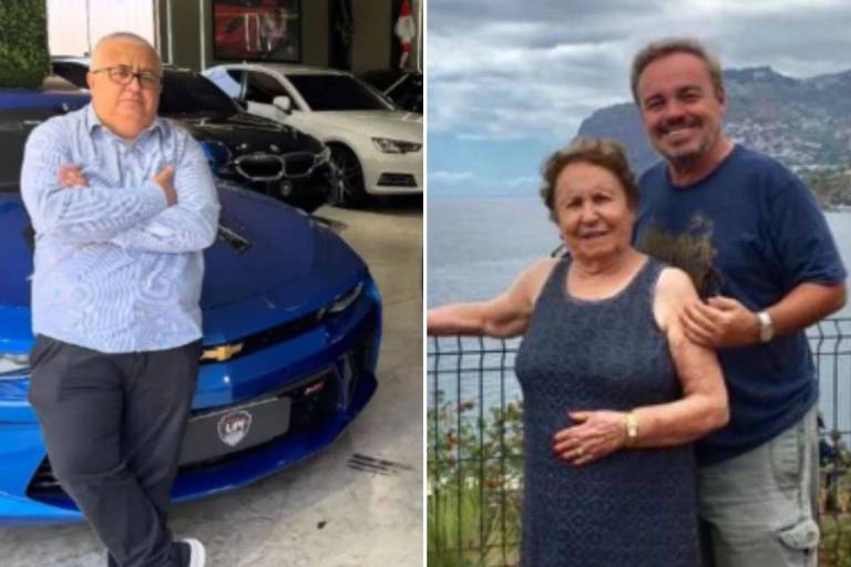 Em foto montagem, homem é colocado lado a lado com uma casal de mãe e filho