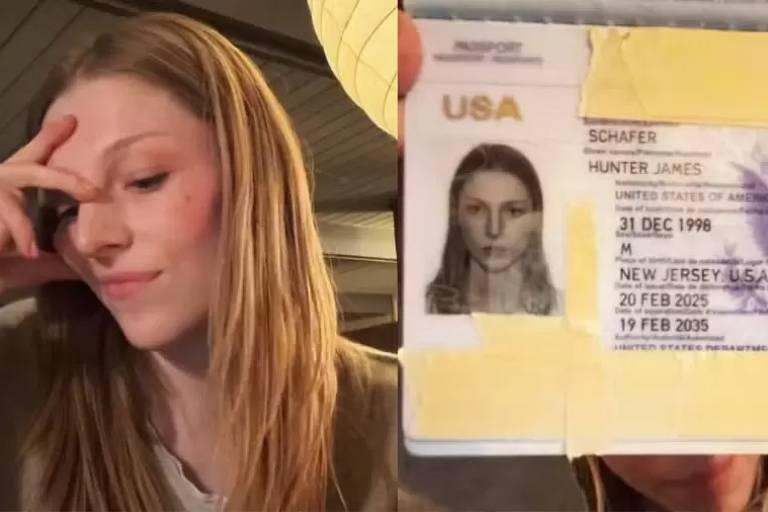 Hunter Schafer mostra seu novo passaporte em vídeo