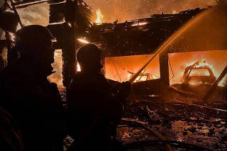 Aftermath of a Russian drone attack in Kyiv region