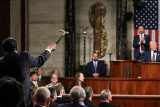 U.S. President Trump delivers a speech to a joint session of Congress