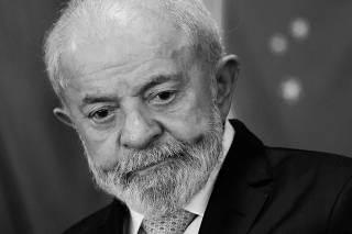 Brazil's President Luiz Inacio Lula da Silva looks on during a ceremony of federal highway investment, at the Planalto Palace in Brasilia