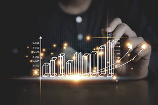 Investor touching growth graph chart and data business strategy digital marketing and payment on digital virtual screen analyze planning business and financial growth up concept.