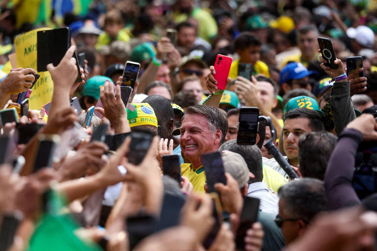 Ato de Bolsonaro por anistia em Copacabana 