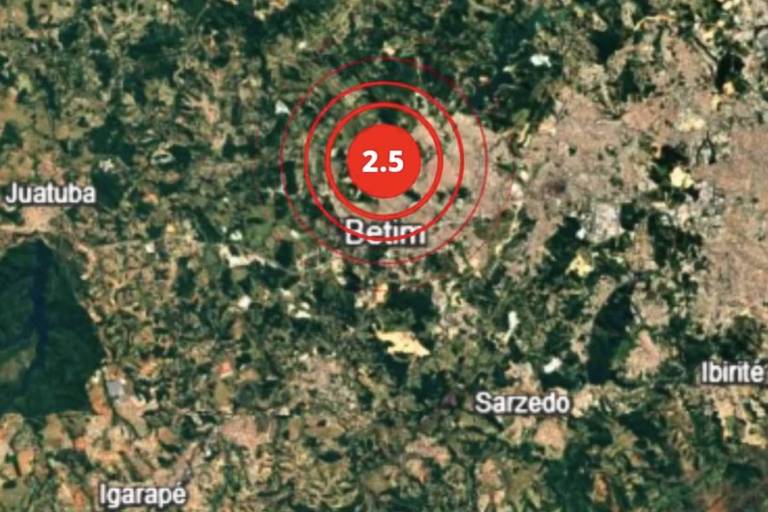 Tremor de terra de magnitude 2,5 é sentido em Betim (MG)