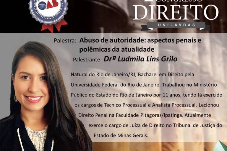 Ludmila Grilo já deu curso sobre abuso de autoridade