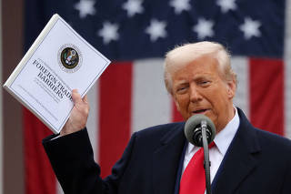 U.S. President Trump delivers remarks on tariffs, at the White House