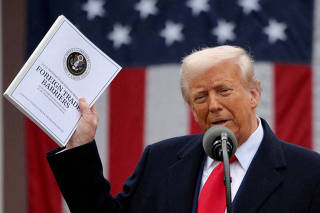FILE PHOTO: U.S. President Trump delivers remarks on tariffs, at the White House