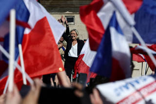 Rally in support of French far-right leader Marine Le Pen in Paris
