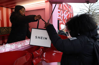 Fashion retailer Shein's promotional Christmas bus tour, in Manchester