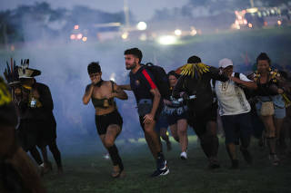 Indigenous people take part in the Terra Livre (Free Land) protest camp, in Brasilia