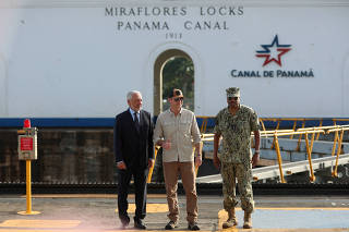U.S. Secretary of Defense Hegseth tours the Miraflores locks at the Panama Canal