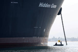 FILE PHOTO: Greenpeace activists protest against deep sea mining vessel Hidden Gem, in Manzanillo