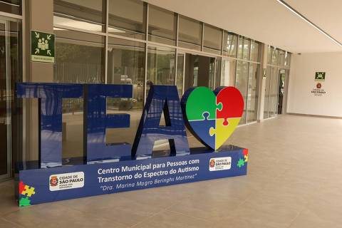 Entrada do Centro TEA Dra.Marina Magro Beringhs Martinez, que fica em Santana, zona norte de São Paulo 
