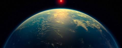 A handout artist's impression released on April 17, 2025 by N. Madhusudhan/University of Cambridge, shows the K2-18b super-Earth, a hycean world, such as exoplanet K2-18b which astronomers say they have found the strongest yet hints of the life outside this solar system. Astronomers announced on April 17, 2025 they have detected the most promising 