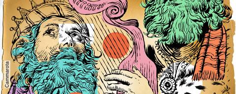 Ilustração de Ricardo Cammarota para coluna de Luiz Felipe Pondé de 21 de abril de 2025