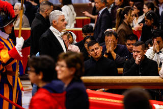 Pope Francis lies in state in St. Peter's Basilica at the Vatican