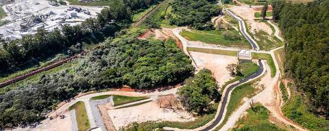 Obra dos reservatórios do Ribeirão Perus, na zona norte da cidade 