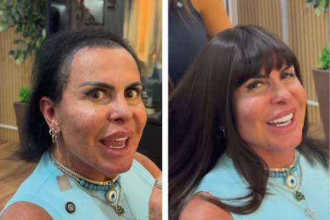 Gretchen coloca cabelo para o Power Couple