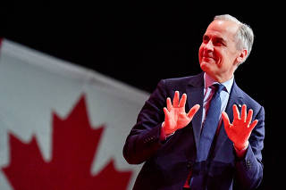 Canada's Prime Minister Mark Carney on election night in Ottawa