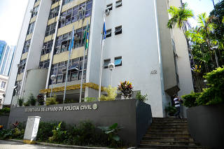 Fachada da Secretaria de Estado da Polícia Civil, no centro do Rio de Janeiro