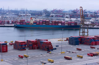 Shipping containers from China are shown at the Port of Los Angeles, in San Pedro