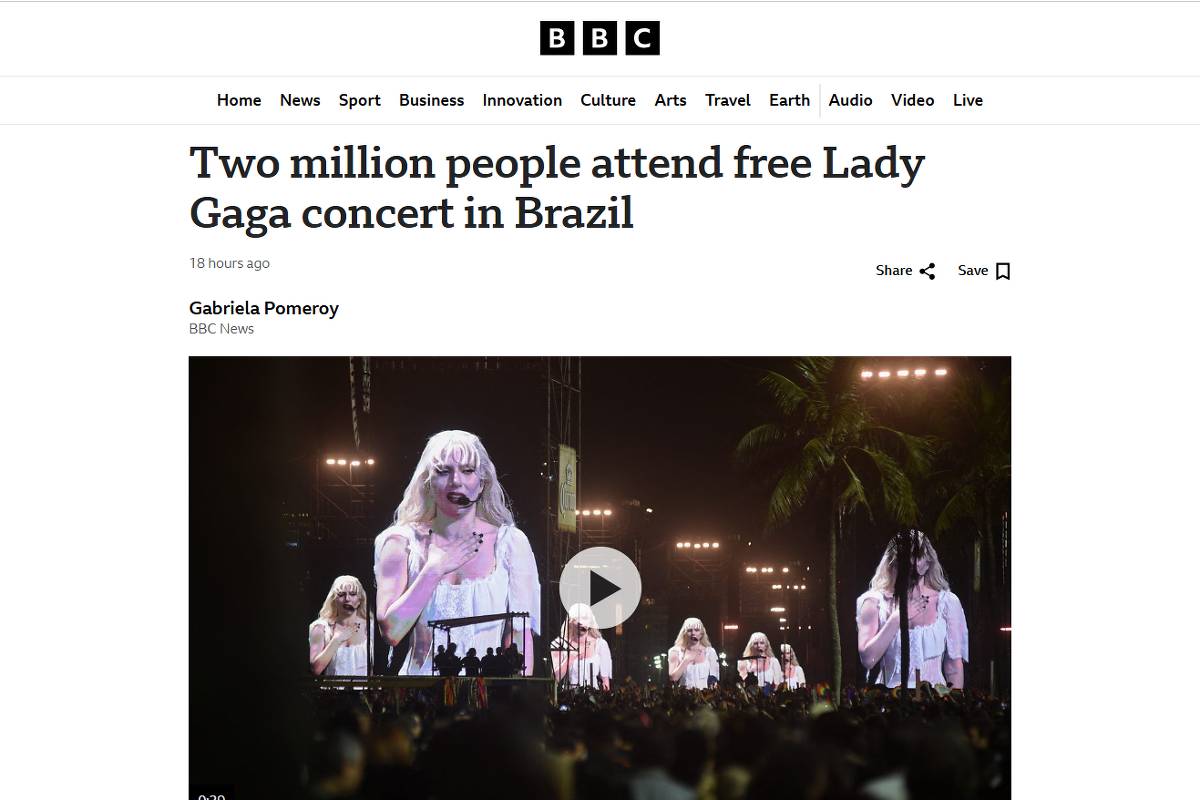 Show de Lady Gaga repercute na imprensa internacional, com destaque para o público