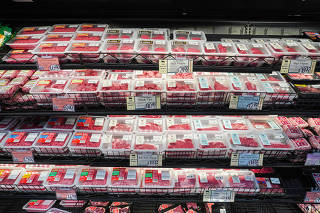 The beef section at a Trader Joe?s supermarket in New York on May, 5, 2020. The paper linked phthalates, commonly found in plastics, to 350,000 deaths globally. But the data come with caveats. (Chang W. Lee/The New York Times)