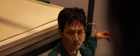Sung Gi-hun (Lee Jung-jae), ou jogador 456, em cena da terceira temporada de Round 6, da Netflix
