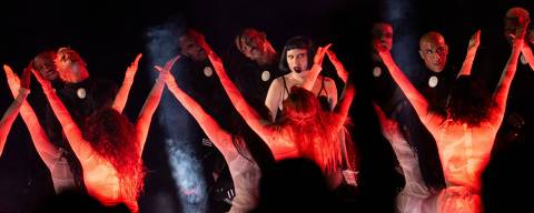 US pop star Lady Gaga performs during her concert at Copacabana beach in Rio de Janeiro, Brazil on May 3, 2025. (Photo by Pablo PORCIUNCULA / AFP)